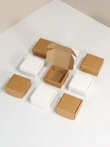 6 stuks/24 stuks mini-geschenkdoosjes van kraftpapier (5,5 x 5,5 x 2,5 cm/2,17 x 2,17 x 0,98 inch), kleine verpakkingsdozen voor armbanden, geurkaarsen, magneetverpakkingen voor badges, geschikt voor kleine bedrijven, doe-het-zelf-geschenkdozen voor feestjes