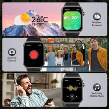 Đồng hồ thông minh SENBONO dành cho nam có đèn pin LED, màn hình AMOLED HD 1,95 inch, cuộc gọi không dây (trả lời/thực hiện cuộc gọi), máy theo dõi nhịp tim/oxy trong máu, đồng hồ thông minh theo dõi sức khỏe cho Android IOS - màu đen - Xem 6