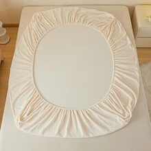 1件装新款A级保暖抗菌纯色牛奶绒床笠 220g 简约时尚 防尘防污 360度环绕 可机洗 柔软蓬松 吸水透气 婴儿级标准 高弹力腰带 可机洗 - 淺灰色 - 查看 9