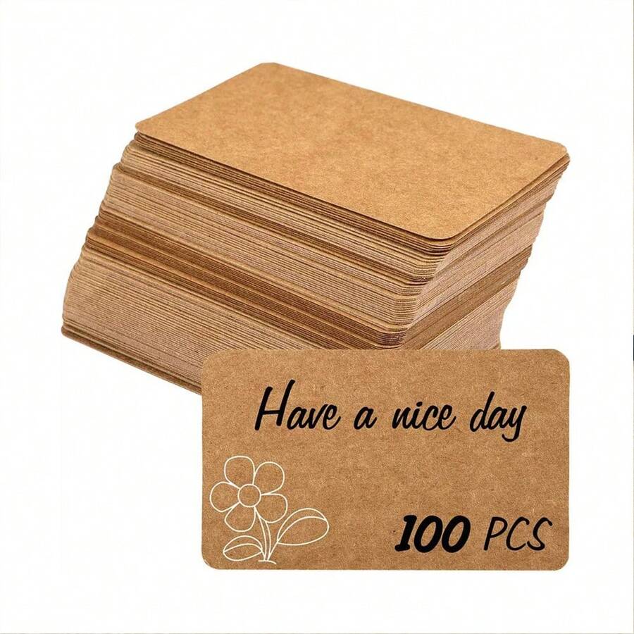 100Pcs/Box DoubleSided Cowhide Cardboard DIY Card Blank Postcard