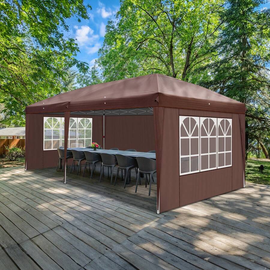 10' X 20' Outdoor Wedding Event Tent With 2 Brighter Windows, Easy Pop