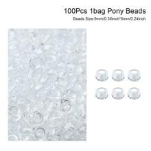 100/200pcs Acrylic Pony Beads Multicolor Plastic Bucket Beads For Jewelry Making DIY Braid Bracelet Necklace Pendant