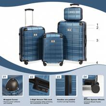Multi Functional 4piece Set Luggage Sets ABS+PC Hardshell 4pcs Luggage Hardside Lightweight Durable Suitcase Sets Effortless 360-Degree Spinner Wheels Suitcase With TSA Lock For Enhanced Security Stylish Design And Thoughtful Details(12/20/24/28),ROSE GOLD/Purple/Blue/Black Travel Suitcase Suitcases Suit Case Travel Luggage Carry On