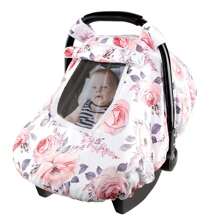 Autostoelhoezen voor baby's, schokbestendige hoes voor autostoeltje, winddichte hoes voor baby-autostoeltje meisjes jongens, autostoelluifel met ademend gaas kijkvenster