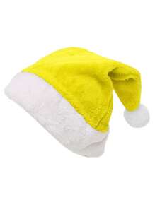 1 chiếc mũ ông già Noel nhung lông ngắn sang trọng trang trí Giáng sinh, vật dụng Giáng sinh cho cả nam và nữ, mũ dự tiệc cho người lớn, mũ ông già Noel bằng vải nỉ polyester màu trơn, thích hợp cho mùa xuân, hè, thu và đông - 1 cái - Xem 5