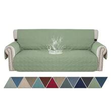 Ystyle Waterproof Sofa Cover 1/2/3/4 Seater With Armrests, Cat Scratch Resistant Sofa Cover With Side Pockets, Non-Slip Sofa Cover, Universal Sofa Cover Furniture Protector - Mint Green - View 1