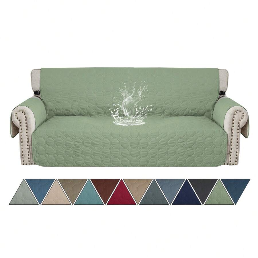 Ystyle Waterproof Sofa Cover 1/2/3/4 Seater With Armrests, Cat Scratch Resistant Sofa Cover With Side Pockets, Non-Slip Sofa Cover, Universal Sofa Cover Furniture Protector - Mint Green - View 1