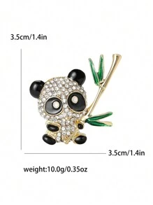 Broche de panda con rhinestones lindo para mujeres, accesorio de joyería para fiesta, banquete y regalo - panda - Ver 7