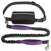 1pc Reflective Waist Pack With Retractable Dog Leash, 44-63inch Elastic Traction Rope, Outdoor Sports Running Pet Leash, Explosion-Proof Thickened Handle, Multiple Colors Available