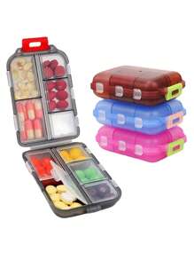 3 Packungen / 1 Packung tragbare Pillendose - ultraportabler wöchentlicher Reise-Pillenorganizer mit automatischem Spender und mehreren Fächern für Pillen, Vitamine und Fischöl - perfekt für Handtasche oder Tasche, kompakter und robuster Medizinbehälter