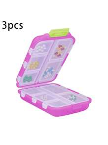3 Packungen / 1 Packung tragbare Pillendose - ultraportabler wöchentlicher Reise-Pillenorganizer mit automatischem Spender und mehreren Fächern für Pillen, Vitamine und Fischöl - perfekt für Handtasche oder Tasche, kompakter und robuster Medizinbehälter