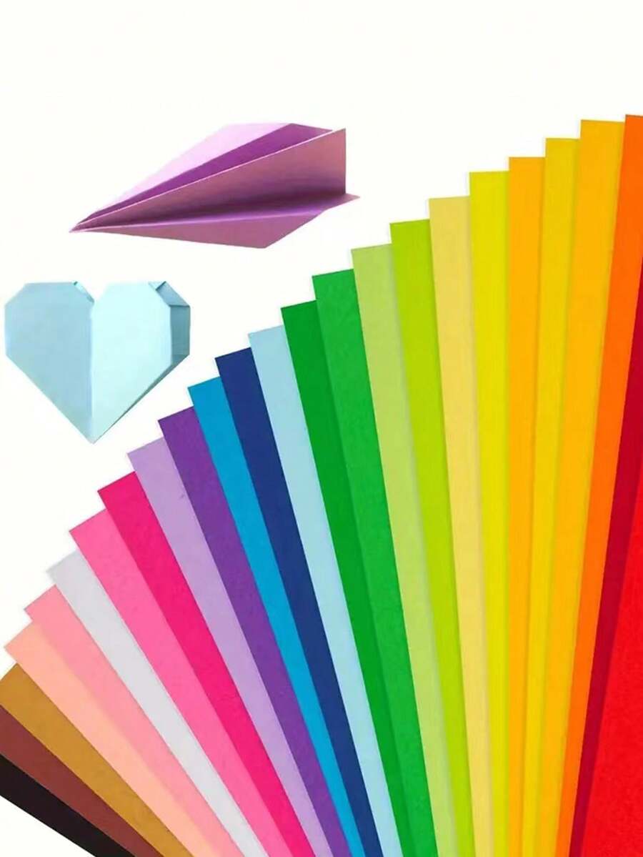 100 Sheets 6x6 Inch Double Sided Colored Craft Paper - Easy Fold Origami Paper For Kids, Beginners Arts And Crafts - Multicolor - View 1