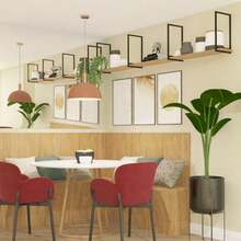 Trio Of Double Industrial Style Wall Mounted Shelves For 20cm - màu đen - Xem 3
