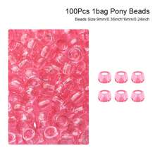 100/200pcs Acrylic Pony Beads Multicolor Plastic Bucket Beads For Jewelry Making DIY Braid Bracelet Necklace Pendant