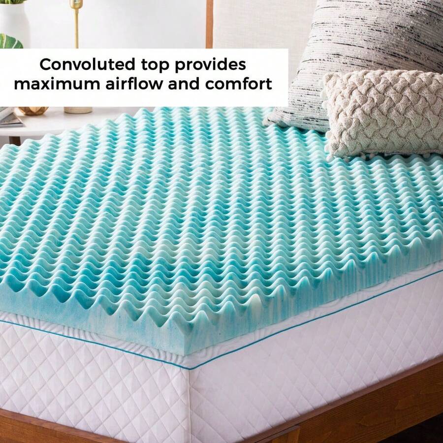 2 And 3 Inch Gel Convolution Memory Foam Mattress Topper Twin Queen