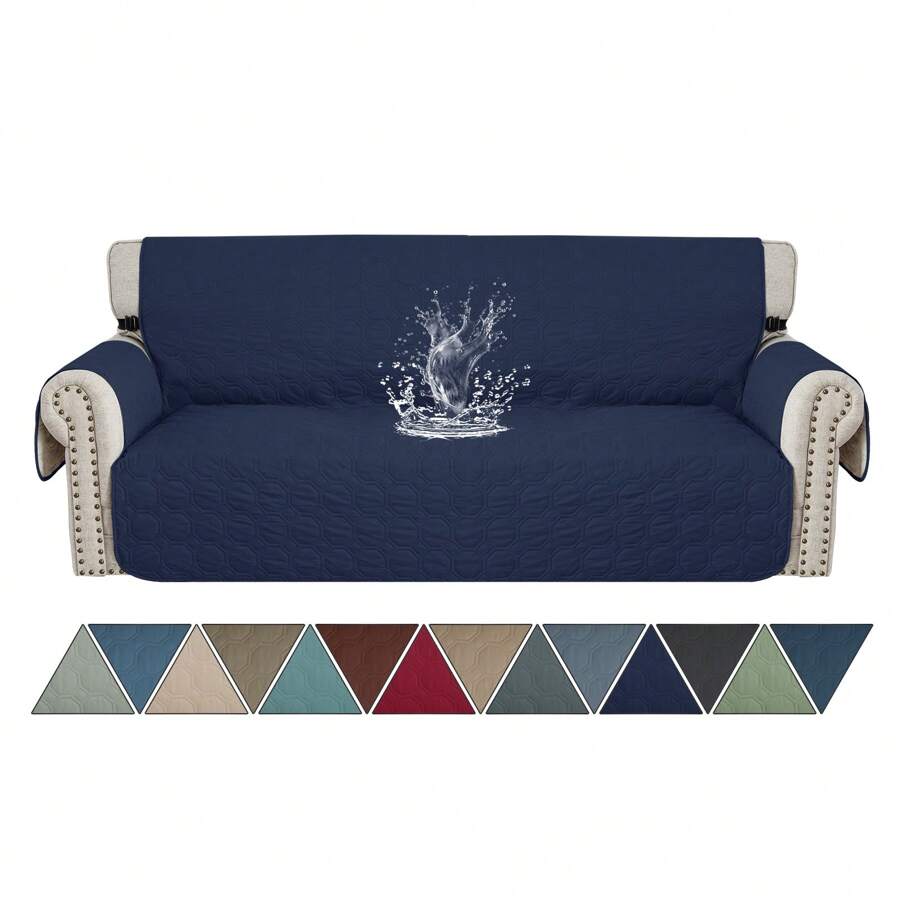 Ystyle Waterproof Sofa Cover 1/2/3/4 Seater With Armrests, Cat Scratch Resistant Sofa Cover With Side Pockets, Non-Slip Sofa Cover, Universal Sofa Cover Furniture Protector - Navy Blue - View 1