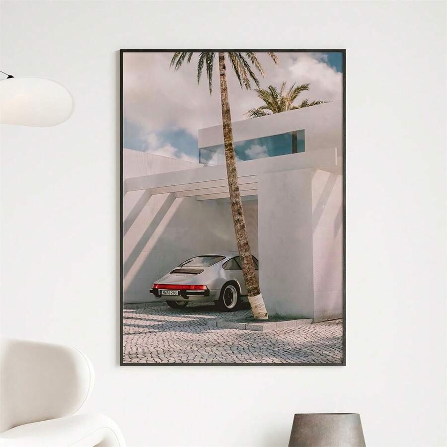 Porsche 1PC Frameless, Vintage Porsche Prints Classic & Retro Porsche