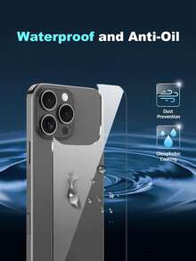 两片装/套，包含后盖钢化玻璃膜（1片）+ 全覆盖透明屏幕保护膜（1片），无黑边，防刮花、防震、防窥、防指纹、防摔，双重保护您的手机，兼容 16 Pro Max/16 Plus/15 Pro Max/14/13/12/11 系列 - 1Clear +1 Backfilm - 查看 7