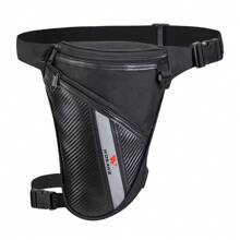 WOSAWE WOSAWE Adjustable Reflective Waterproof Motorcycle Leg Bag, Off-Road Riding Waist Pack With Storage