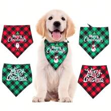 1st Kerstmis Huisdier Driehoekige Sjaal, Honden Bandana, Kerstman & Letter Grafische Slabbetjes Voor Kleine, Middelgrote & Grote Honden, Feestdecoratie