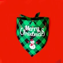 1st Kerstmis Huisdier Driehoekige Sjaal, Honden Bandana, Kerstman & Letter Grafische Slabbetjes Voor Kleine, Middelgrote & Grote Honden, Feestdecoratie