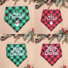 1st Kerstmis Huisdier Driehoekige Sjaal, Honden Bandana, Kerstman & Letter Grafische Slabbetjes Voor Kleine, Middelgrote & Grote Honden, Feestdecoratie