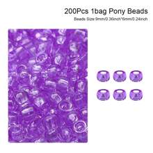 100/200pcs Acrylic Pony Beads Multicolor Plastic Bucket Beads For Jewelry Making DIY Braid Bracelet Necklace Pendant