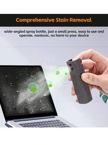 Tutto in uno, set portatile per la pulizia dello schermo, pulitore per display di auto, smartphone e tablet, set di pulizia per telefoni cellulari, spray detergente per schermo, spray detergente antistatico per touch screen, attrezzo per la pulizia dello schermo, set di pulizia per computer portatile, detergente per TV, tablet e iPad, pulitore per monitor, detergente per LCD, pulizia PC, set di pulizia per smartphone, per fotocamere, computer portatile, telefoni, monitor (liquido non incluso)