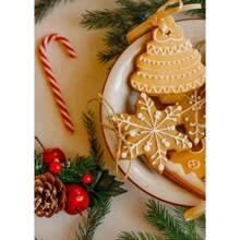 1 tấm áp phích trang trí Giáng sinh năm mới cây thông Noel quà tặng nai sừng tấm bánh gừng người đàn ông vải in áp phích nghệ thuật treo tường trang trí phòng nhà không có khung - Nhiều màu - Xem 38