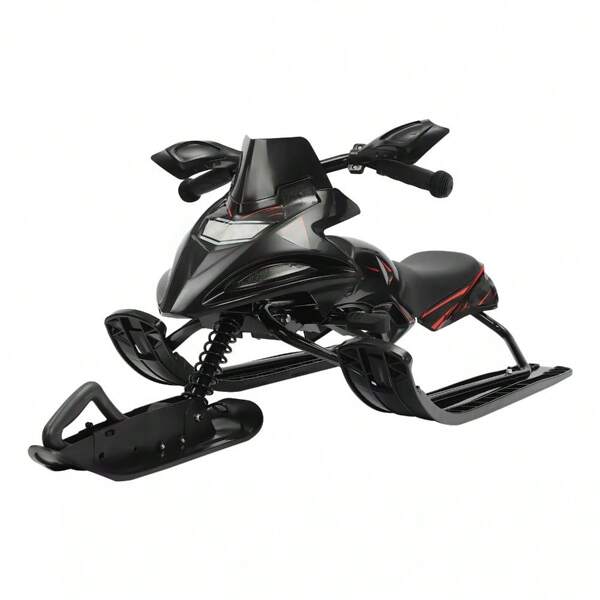HaroldDol Schneeschlitten Lenkschlitten für Kinder Erwachsene Schlitten mit Lenkrad Black