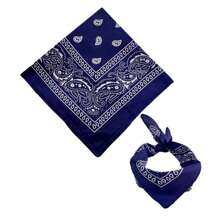 Kit 2 Printed Bandanas And Scarf In Various Colors - 1 白色和 1 海軍藍 - 查看 2