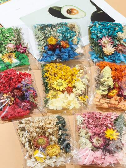 1Pack Of Plant Dried Flowers, Handmade DIY Dried Flower Bag Aromatherapy Floating Flowers DIY Immortal Flower Dried Flower Material Bag Aromatherapy Candle Making Materials Valentines