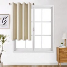 Panouri de perdele negre cu ochiuri, disponibile în opțiuni de 4/2/1 panouri, dimensiuni multiple, țesătură în 3 straturi de înaltă calitate, izolare termică și umbrire solară, potrivite pentru dormitor, sufragerie, sufragerie, bucătărie, dulap, culoare bej