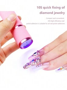 1 pieza Mini lámpara LED UV para uñas, luz de curado inalámbrica y recargable para gel de uñas, tiempo de curado corto, diseño portátil, batería no incluida - Multicolor - Ver 2