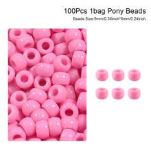 100/200pcs Acrylic Pony Beads Multicolor Plastic Bucket Beads For Jewelry Making DIY Braid Bracelet Necklace Pendant