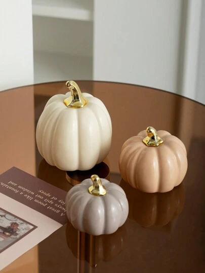 1 pieza Decoración de cerámica con diseño de calabaza, múltiples colores y tamaños, estilo minimalista y moderno, artesanía de cosecha, apto para cocina, Halloween, Acción de Gracias, escritorio, oficina, decoración del hogar, mejor regalo