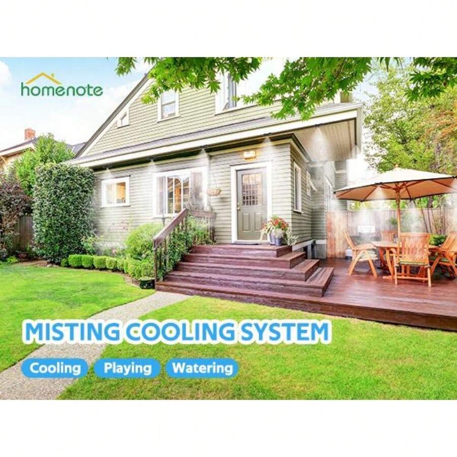 HOMENOTE Black Misting Cooling System, Outdoor Mister For Patio Cooling