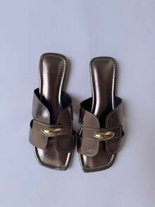 Women's Casual Summer Flat Sandal H Lead Gray Metallic Onyx - Màu xám đen - Xem 2