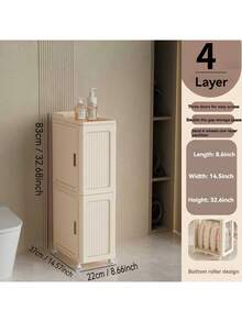 Multi-Functional Narrow Slit Storage Rack, Kitchen And Bathroom Storage Cabinet, Multi-Functional Shelf, Ultra-Thin Pull-Out Storage Rack For Narrow Spaces - Multicolor - View 9