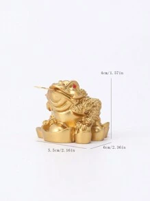 3-Legged Fengshui Gold Toad Decoration, Classic Chinese Style Wealth Lucky Ornament, Cabinet Decorative Accessory Best Gifts Birthday Graduation