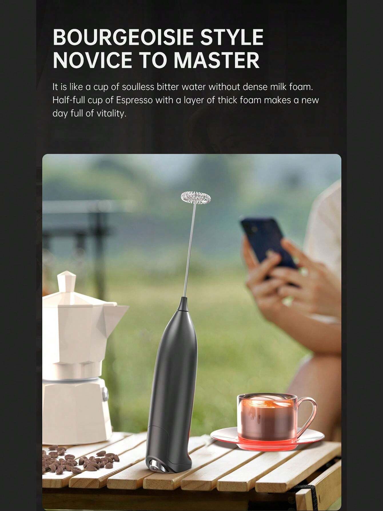 CIRCLE JOY CIRCLE JOY Electric Milk Frother Handheld, Hand Mixer Milk