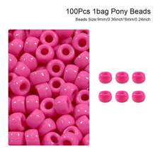 100/200pcs Acrylic Pony Beads Multicolor Plastic Bucket Beads For Jewelry Making DIY Braid Bracelet Necklace Pendant