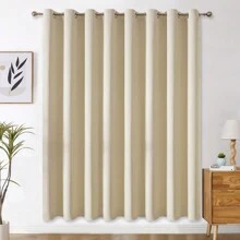 Panouri de perdele negre cu ochiuri, disponibile în opțiuni de 4/2/1 panouri, dimensiuni multiple, țesătură în 3 straturi de înaltă calitate, izolare termică și umbrire solară, potrivite pentru dormitor, sufragerie, sufragerie, bucătărie, dulap, culoare bej