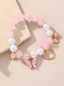 1pc Butterfly Crystal Beads Children's Bracelet