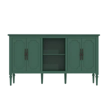 Aparador buffet vintage con 4 puertas, gabinete de almacenamiento moderno de mediados de siglo de 59", mueble aparador decorativo, mesa consola para la sala de estar, la cocina y el comedor