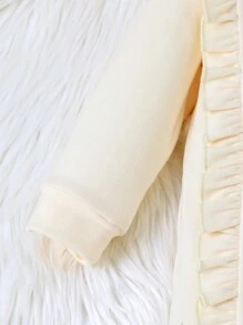 Lente/Herfst Baby Meisjes Schattige Beer Decor Ronde Hals Lange Mouw Romper Met Open Kruis Broek