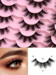 Happy Butterfly 20 Pairs C Curl Fluffy False Eyelashes Volume Faux Mink Eyelashes Wispy Lash ,With 2 Style ,Dramatic Messy Mink Lashes Wispy Long 8D Volume Fake Eyelash Strips Foxy Eye Lifting Look Eyelash Extension Kit Full Eyelash Strip To Lengthen And Volumize The Outer Corner Of Your Eye Beauty Makeupfor Everyday Use Travel, For Parties Or Gift For Women&Girls - 濃密款 - 查看 8