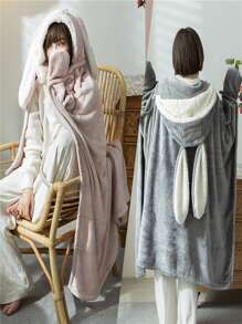 2 Chăn mặc và Quần ngủ, Áo hoodie Halloween dễ thương, Áo hoodie chăn dễ thương, Chăn mặc ấm áp, Chăn mặc TV, Áo hoodie lông cừu ấm áp, Áo choàng hoodie hình chuột lang nước, cá mập, gấu trúc, cáo, - nhiều màu - Xem 4