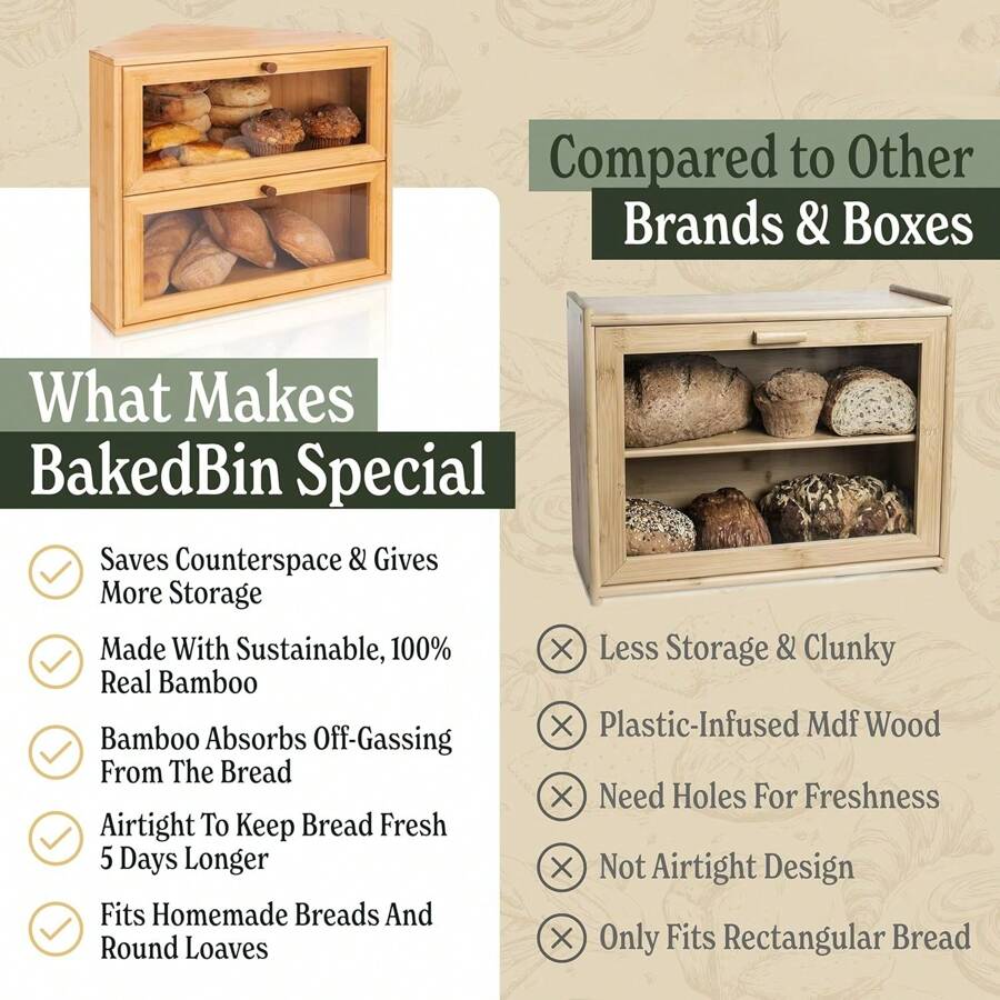 Corner Bread Box For Kitchen Countertop Extra Large Double Layer