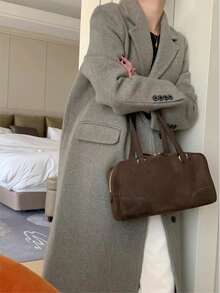 Winter Long Overcoats For Women Elegant Commute Blazer Overcoat - Grey - View 2